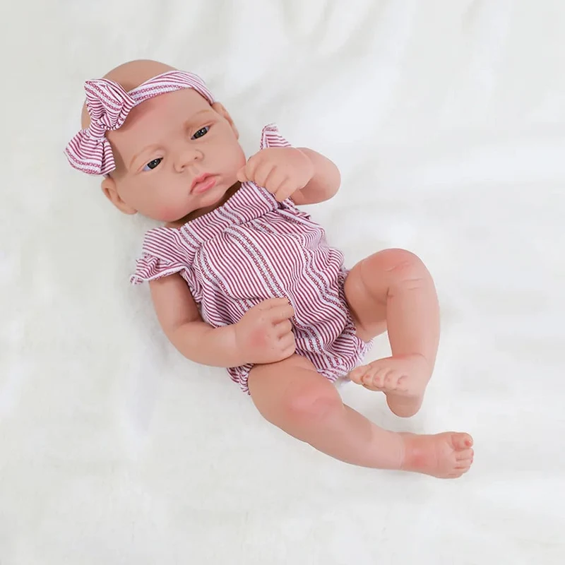 16 Zoll Ganzkörper-Silikon Bebe Lebensechte Puppe Weiche Puppen Lebensechte Baby Vinyl Bebe Puppe Süße Babypuppe Für Mädchen Puppenspielzeug
