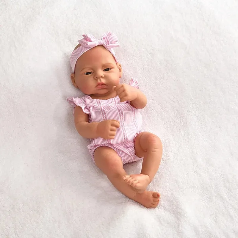 16 Zoll Ganzkörper-Silikon Bebe Lebensechte Puppe Weiche Puppen Lebensechte Baby Vinyl Bebe Puppe Süße Babypuppe Für Mädchen Puppenspielzeug