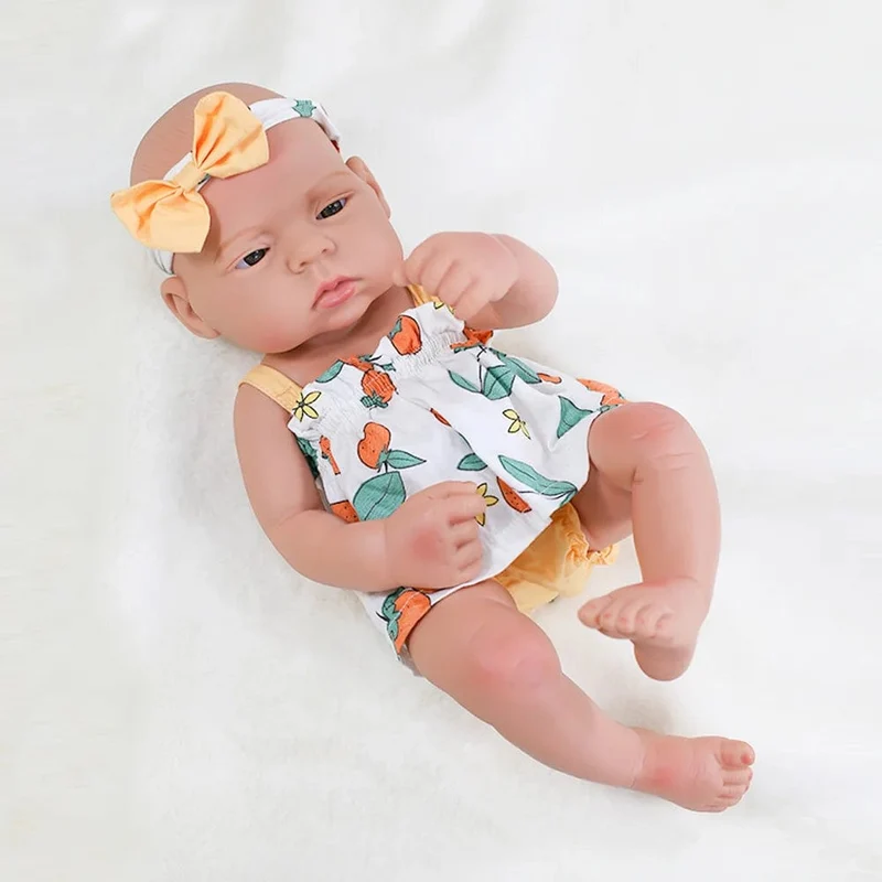 16 Zoll Ganzkörper-Silikon Bebe Lebensechte Puppe Weiche Puppen Lebensechte Baby Vinyl Bebe Puppe Süße Babypuppe Für Mädchen Puppenspielzeug