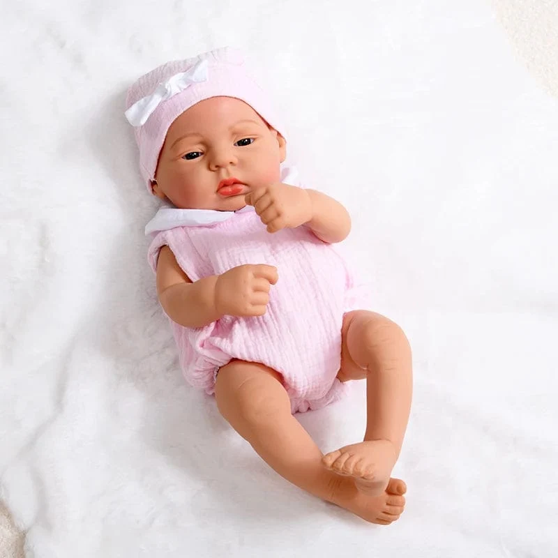 16 Zoll Ganzkörper-Silikon Bebe Lebensechte Puppe Weiche Puppen Lebensechte Baby Vinyl Bebe Puppe Süße Babypuppe Für Mädchen Puppenspielzeug
