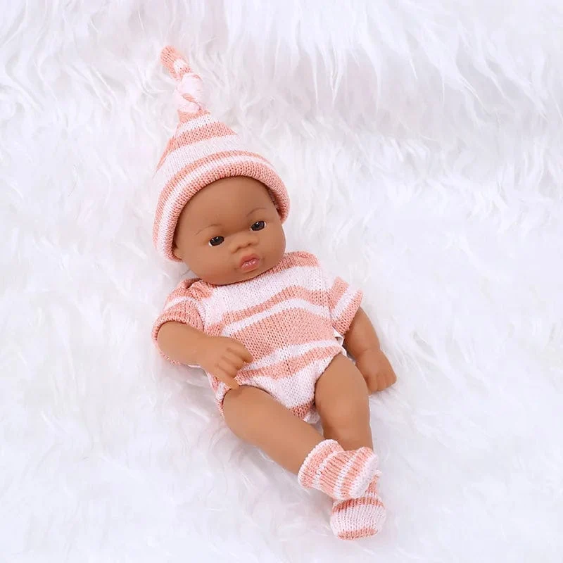 Schwarze lebensechte Puppen Afrikanische Babypuppe 20cm Soft Touch Hochwertige Puppe für Kinderspielzeug