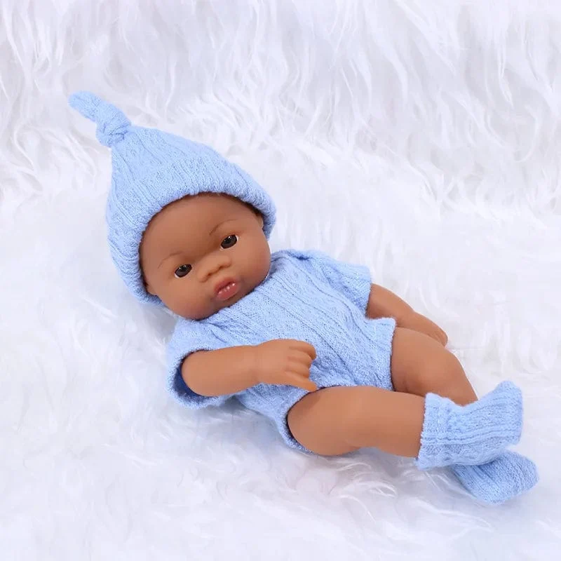 Schwarze lebensechte Puppen Afrikanische Babypuppe 20cm Soft Touch Hochwertige Puppe für Kinderspielzeug