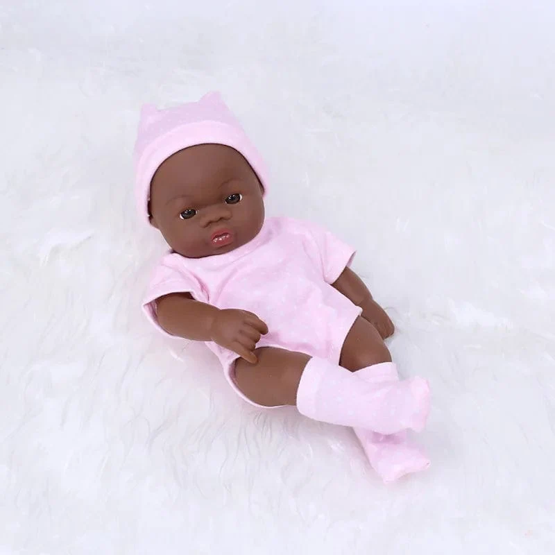 Schwarze lebensechte Puppen Afrikanische Babypuppe 20cm Soft Touch Hochwertige Puppe für Kinderspielzeug