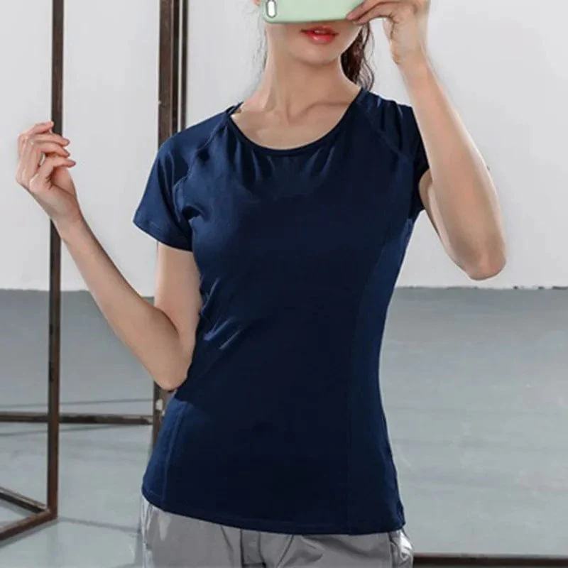 Damen Sommer T-Shirts Slim Fit für Sport Fitness Yoga Kurzarm Yoga Top Mesh Damen Gym Shirt Sportbekleidung