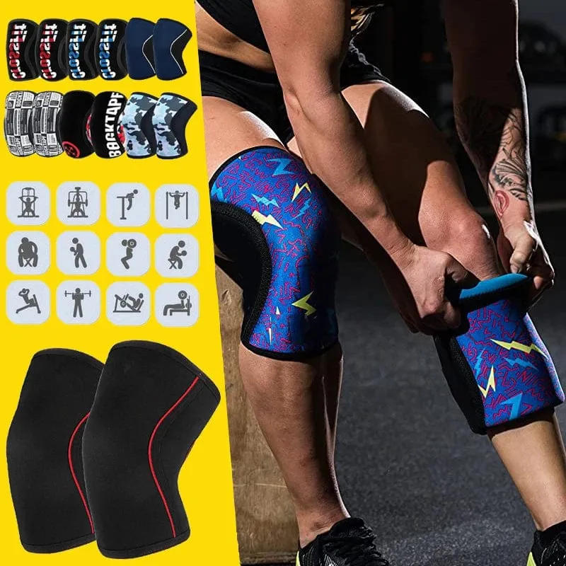 Frauen Männer Teenager 7mm Neopren Sport Knie Pads Kompression Gewichtheben Druck Crossfit Training Knie Pads Unterstützung Individuelles Logo