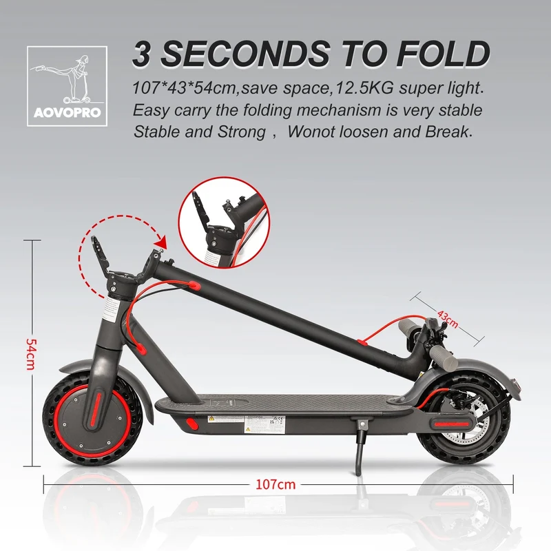 AOVOPRO ES80 350 W Elektroroller 10.5 Ah 8.5 Zoll Smart APP Control Escooter für Erwachsene 31 km/h zusammenklappbarer elektrischer Tretroller
