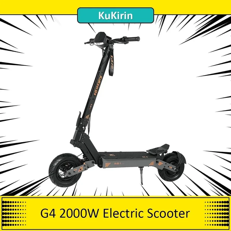 KuKirin G4 Elektroroller mit 2000-W-Motor, 20-Ah-Batterie, 75 km Reichweite, 70 km/h Höchstgeschwindigkeit, 11-Zoll-Reifen-Offroad-Escooter, kühles Licht