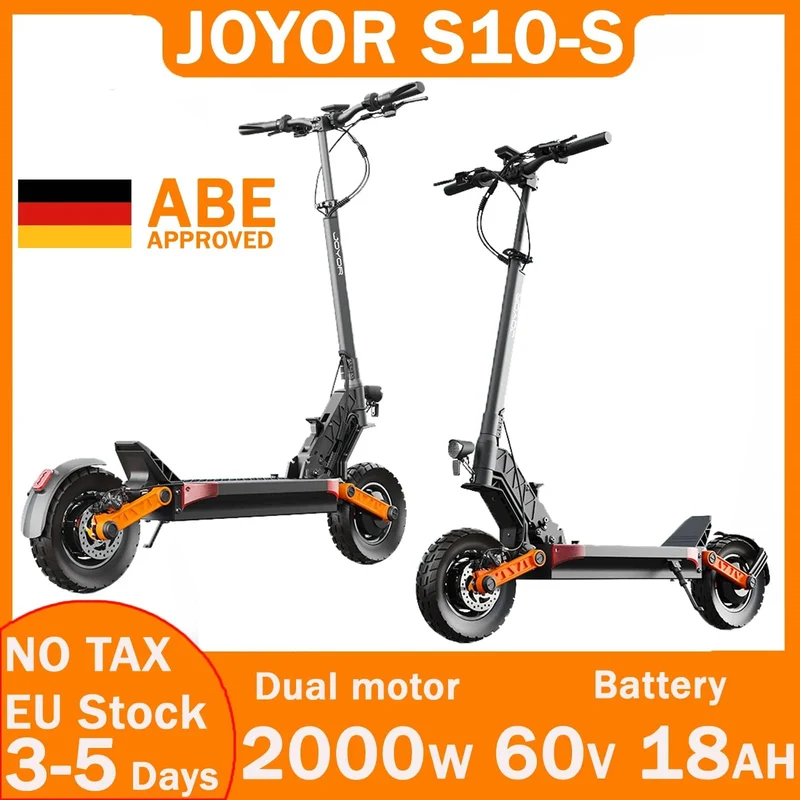 Elektroroller JOYOR S10-S Dual Motor 2000W60V18AH Akku Faltbarer Offroad-E-Scooter APP Smart ABE GENEHMIGT Elektroroller