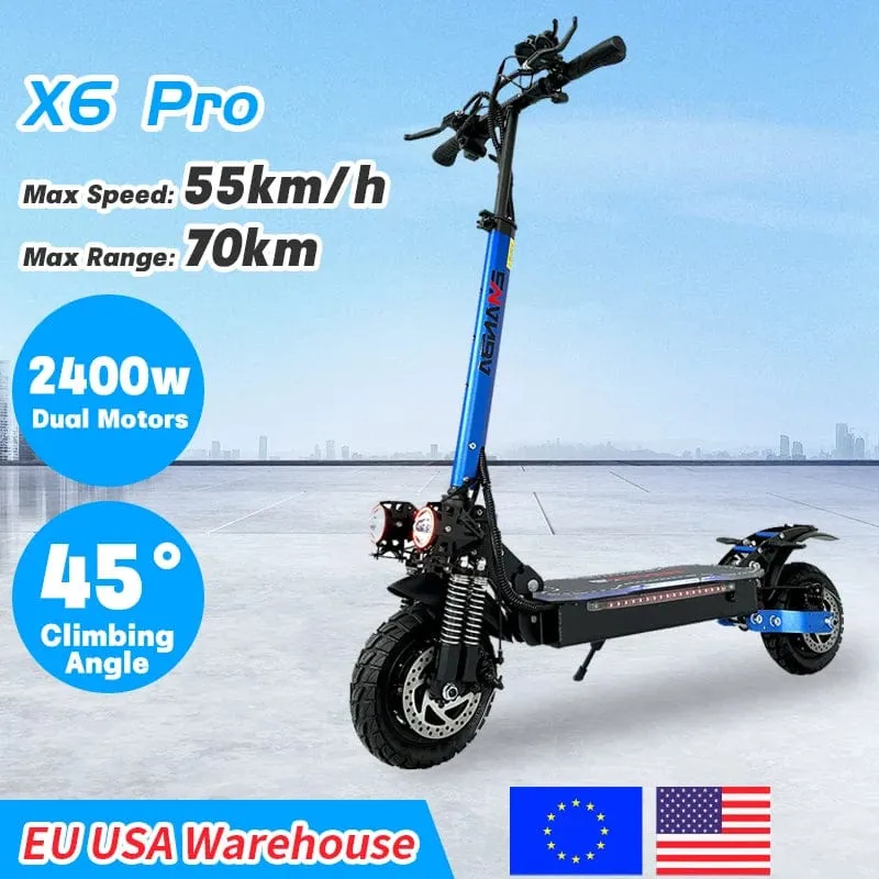 X6 PRO Elektroroller US EU Deutschland Lager Dual Motor Off Road faltbar Erwachsene Mobilität E Scooter Elektro 1200 W 2400 W 48 V