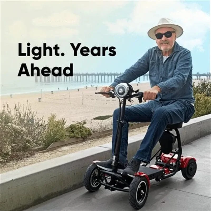 Elektroroller für Behinderte, Vierrad-Elektroroller, Dual-Motor, 250 W, faltbar, für ältere Menschen