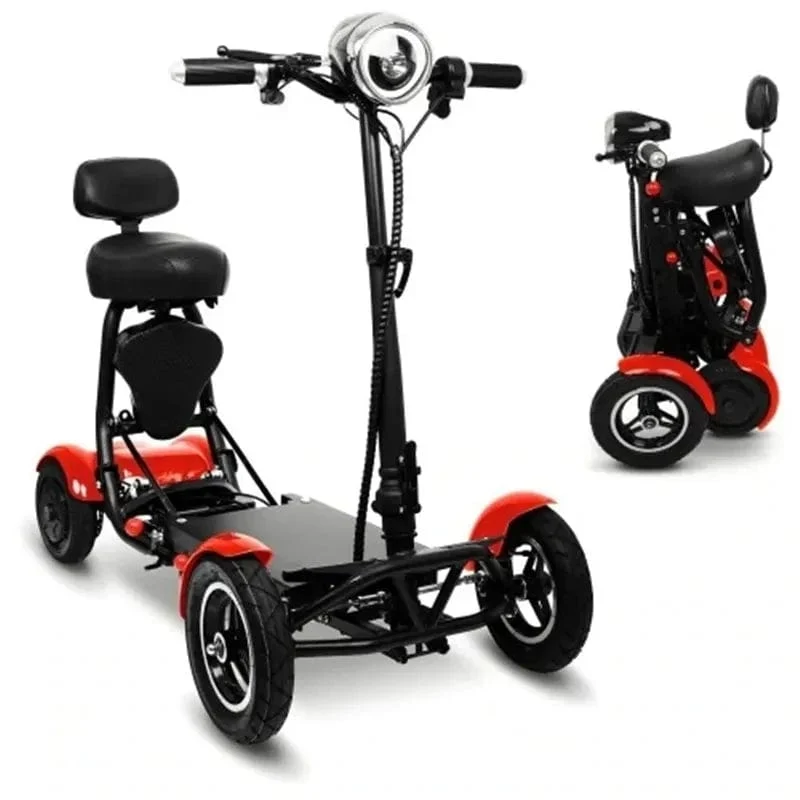 Elektroroller für Behinderte, Vierrad-Elektroroller, Dual-Motor, 250 W, faltbar, für ältere Menschen