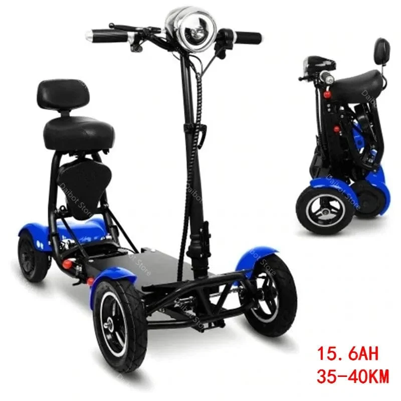 Elektroroller für Behinderte, Vierrad-Elektroroller, Dual-Motor, 250 W, faltbar, für ältere Menschen