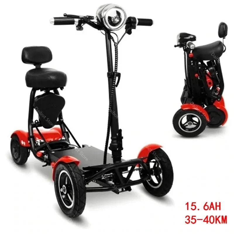 Elektroroller für Behinderte, Vierrad-Elektroroller, Dual-Motor, 250 W, faltbar, für ältere Menschen