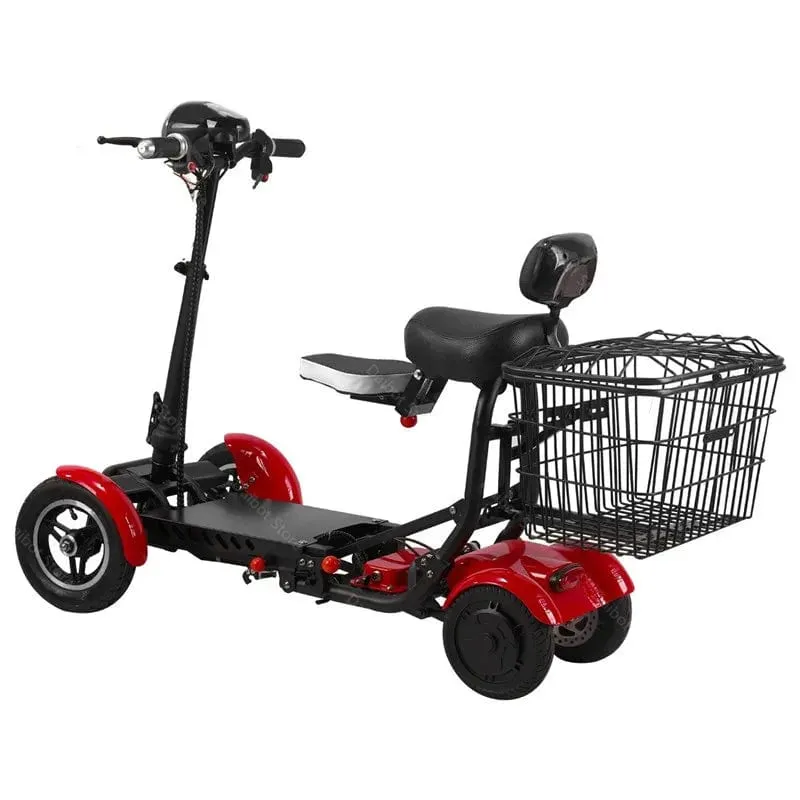 Elektroroller für Behinderte, Vierrad-Elektroroller, Dual-Motor, 250 W, faltbar, für ältere Menschen