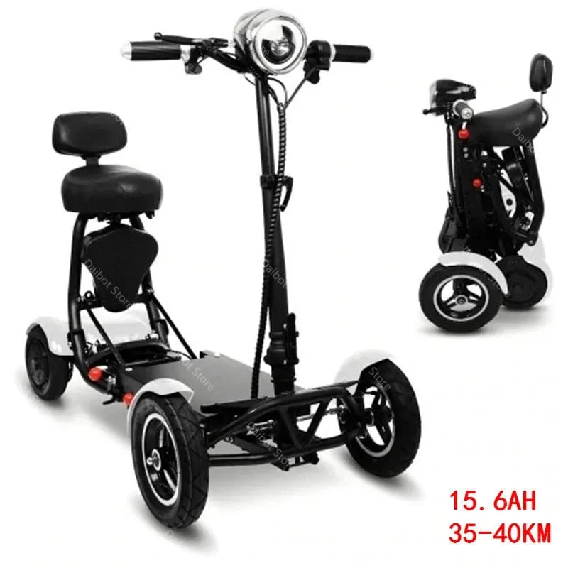 Elektroroller für Behinderte, Vierrad-Elektroroller, Dual-Motor, 250 W, faltbar, für ältere Menschen