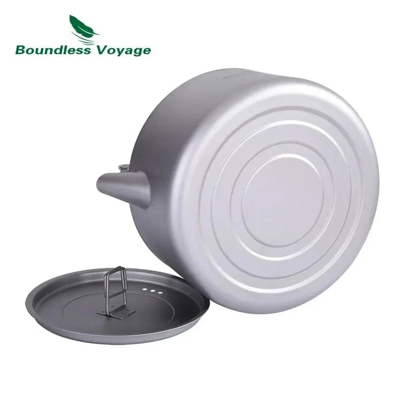 Boundless Voyage Titanium 700/1000 ml Teekessel mit Klappgriff Outdoor Camping Kochgeschirr Ultraleichte tragbare Teekanne