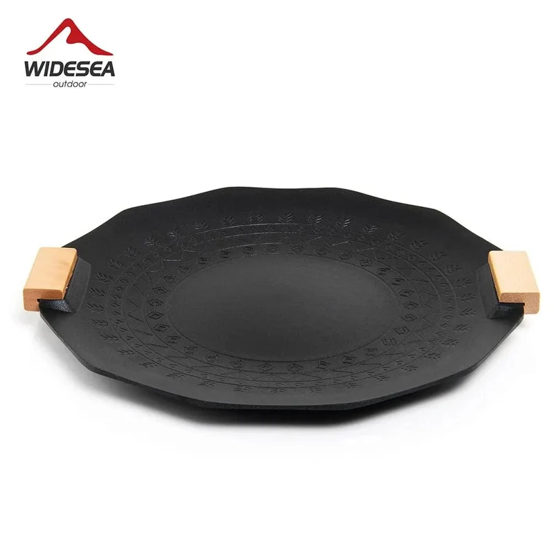 Widesea Camping Antihaft-Grillplatte Outdoor-Ofengeschirr Koreanischer BBQ-Grill Picknick-Bratpfanne Kochgeschirr Geschirrzubehör