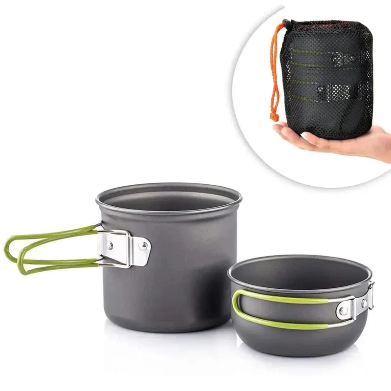 Camping Kochgeschirr Essgeschirr Ultraleichtes Camping Topfset Outdoor Kochgeschirr zum Wandern Trekking Picknick Angeln Bergsteigen