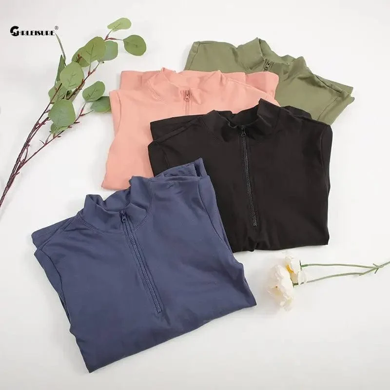 CHRLEISURE Langarm-Yoga-Shirts, Sport-Top, Fitness-Yoga-Top, Gym-Top, Sportbekleidung für Frauen, Push-Up-Lauf-Kleidung mit vollen Ärmeln