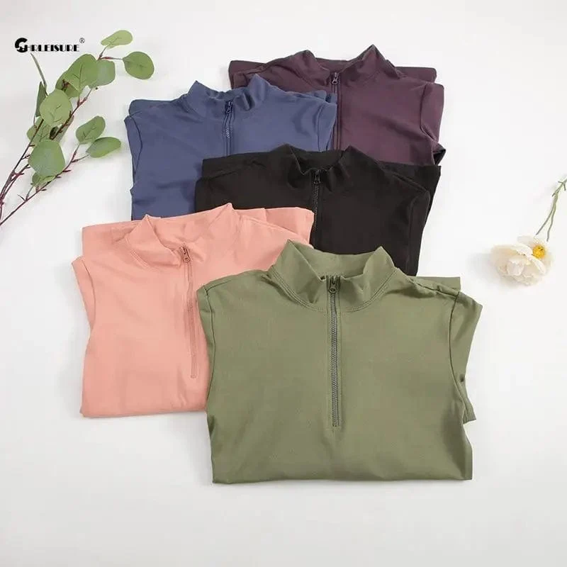 CHRLEISURE Langarm-Yoga-Shirts, Sport-Top, Fitness-Yoga-Top, Gym-Top, Sportbekleidung für Frauen, Push-Up-Lauf-Kleidung mit vollen Ärmeln