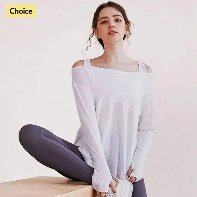 Langarm Yoga Shirts für Frauen Lose Sport T Crop Top Sport Top Frauen Sportswear Gym Fitness Tragen Kleidung Workout weibliche
