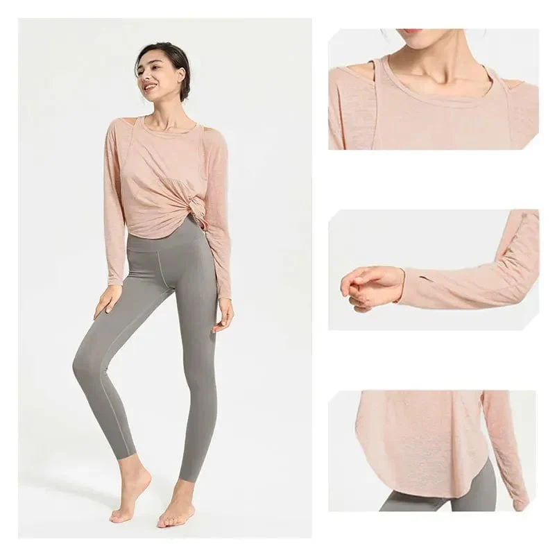 Langarm Yoga Shirts für Frauen Lose Sport T Crop Top Sport Top Frauen Sportswear Gym Fitness Tragen Kleidung Workout weibliche