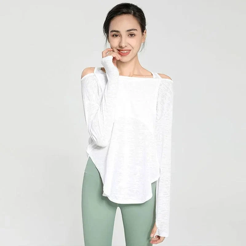 Langarm Yoga Shirts für Frauen Lose Sport T Crop Top Sport Top Frauen Sportswear Gym Fitness Tragen Kleidung Workout weibliche
