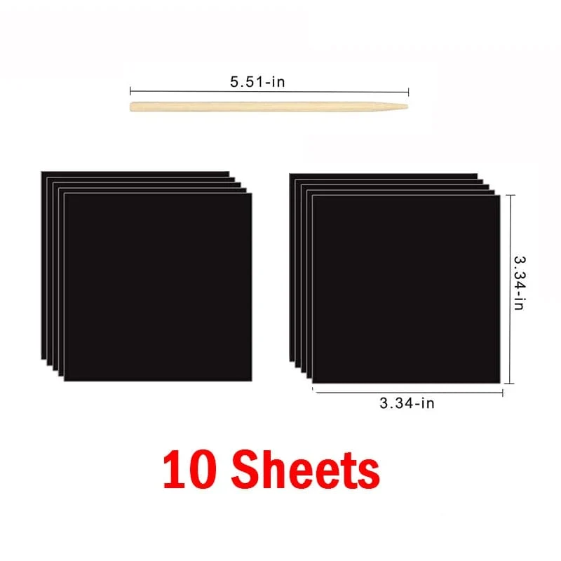 100/5-teiliges DIY-Regenbogen-Magie-Haftnotizen-Set für Kinder, Schwarz, Kratzkunst, Bastelsets, Pad, Zeichnungsvorlage, Malspielzeug