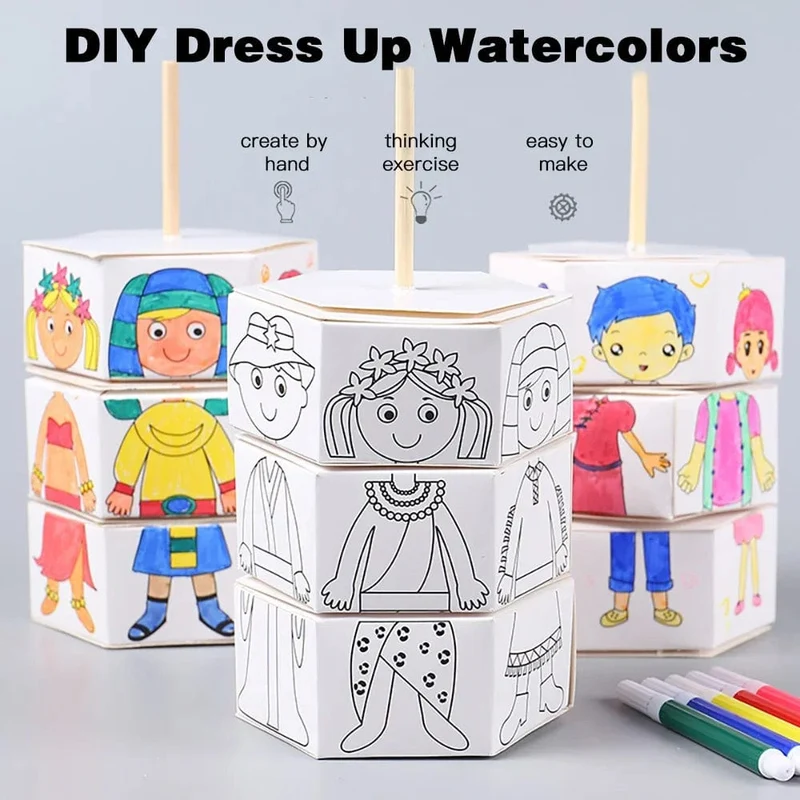 DIY-Bastelspielzeug für Kinder, Neuheit, Malerei, Zeichnungsspielzeug, Farbfüllung, Papier, rotierendes Graffiti-Puzzle, Lernspielzeug für Kinder