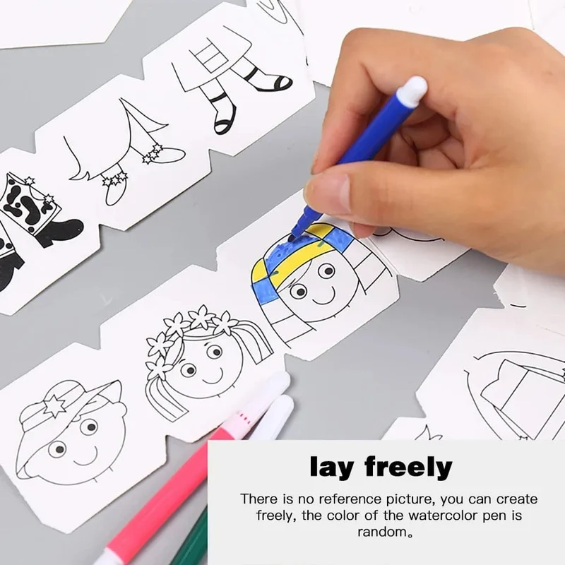 DIY-Bastelspielzeug für Kinder, Neuheit, Malerei, Zeichnungsspielzeug, Farbfüllung, Papier, rotierendes Graffiti-Puzzle, Lernspielzeug für Kinder