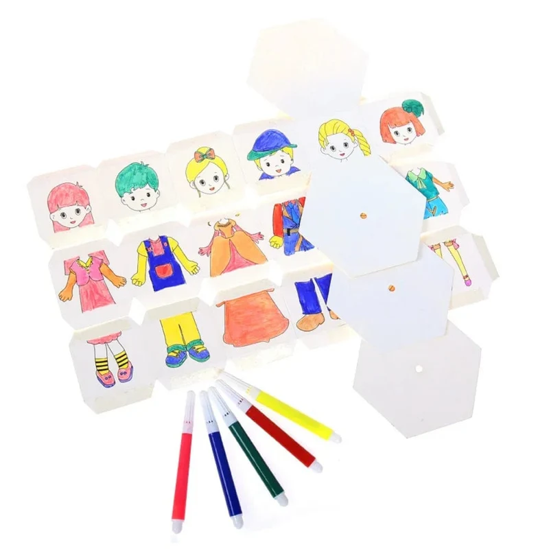 DIY-Bastelspielzeug für Kinder, Neuheit, Malerei, Zeichnungsspielzeug, Farbfüllung, Papier, rotierendes Graffiti-Puzzle, Lernspielzeug für Kinder