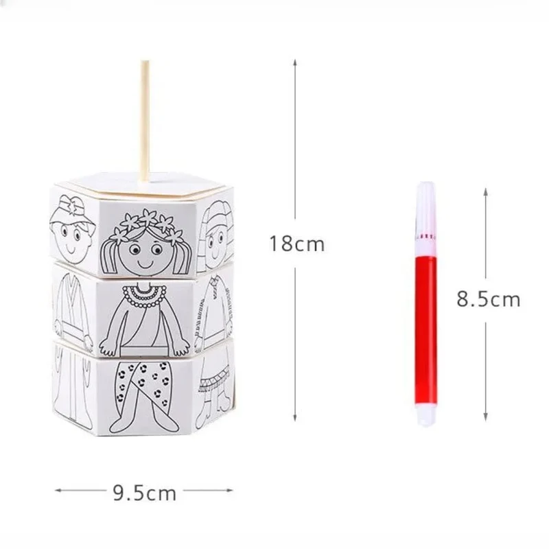 DIY-Bastelspielzeug für Kinder, Neuheit, Malerei, Zeichnungsspielzeug, Farbfüllung, Papier, rotierendes Graffiti-Puzzle, Lernspielzeug für Kinder
