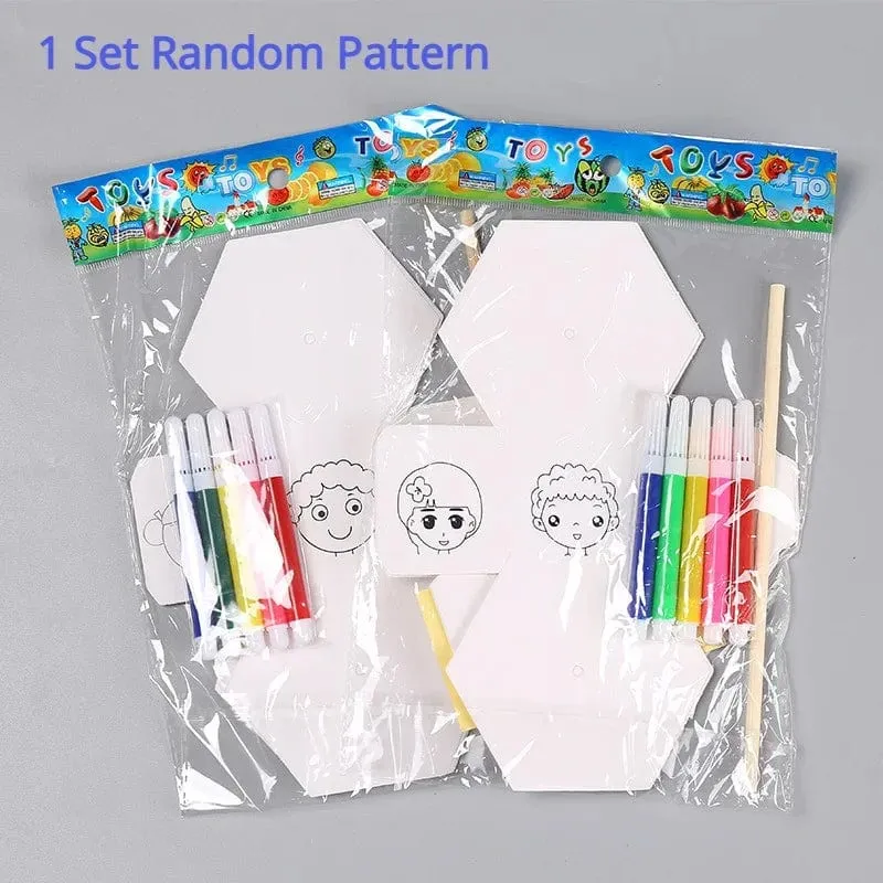 DIY-Bastelspielzeug für Kinder, Neuheit, Malerei, Zeichnungsspielzeug, Farbfüllung, Papier, rotierendes Graffiti-Puzzle, Lernspielzeug für Kinder