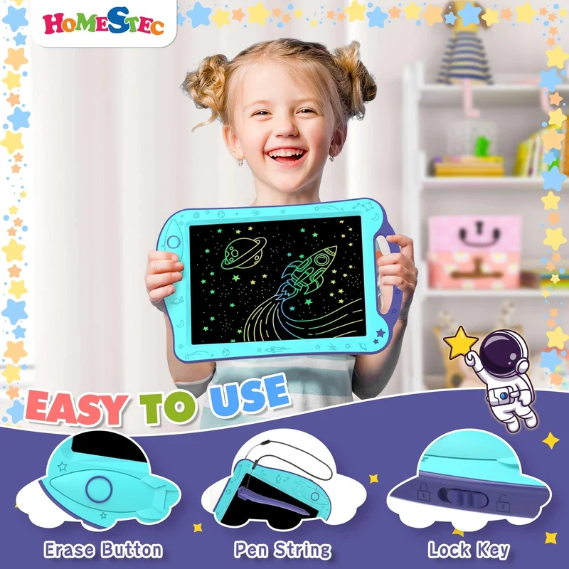 AstroDraw Farbiges Zeichentablett für Kinder, Reiseaktivitäten, Spielzeug, Weltraum-Doodle-Brett, Autismus, sensorische Kleinkind-Geschenke zum Geburtstag