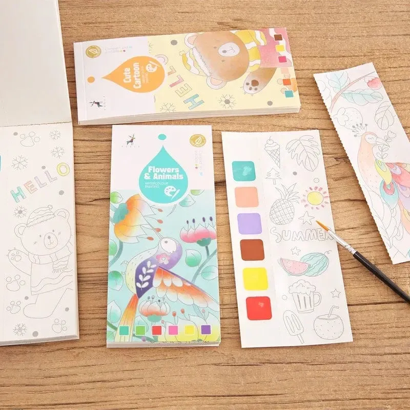 20 blätter Tragbare Kinder Aquarell Malerei Buch Malen mit Wasser Kinder Gouache Graffiti Bild Färbung Zeichnung Spielzeug Geschenke