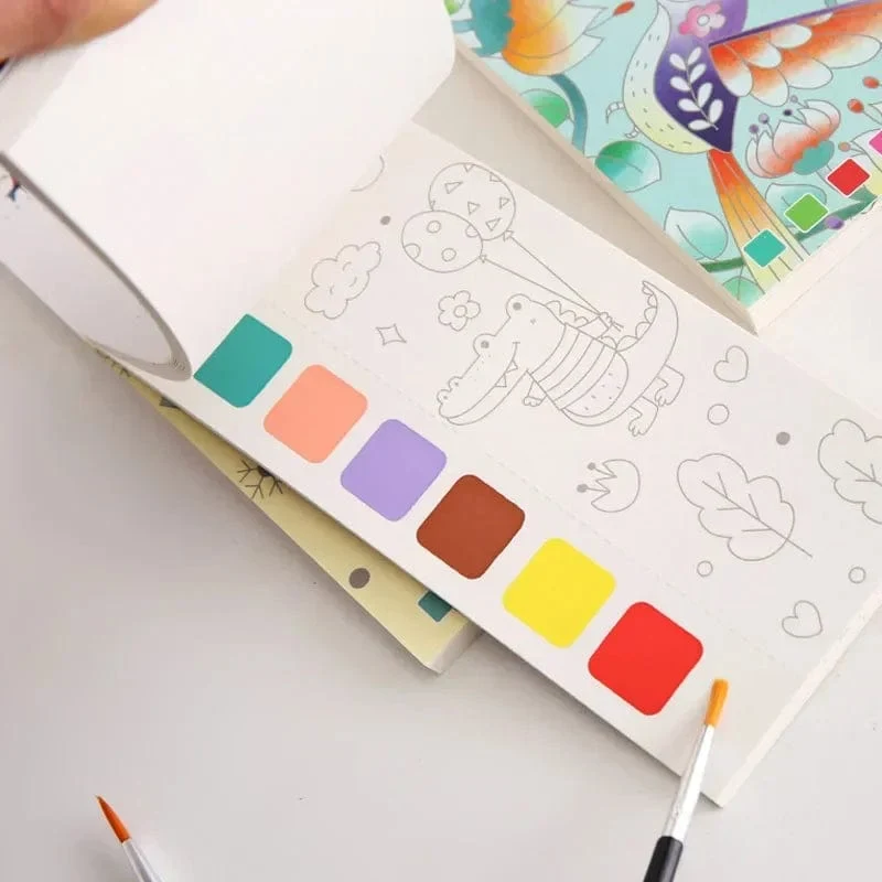 20 blätter Tragbare Kinder Aquarell Malerei Buch Malen mit Wasser Kinder Gouache Graffiti Bild Färbung Zeichnung Spielzeug Geschenke