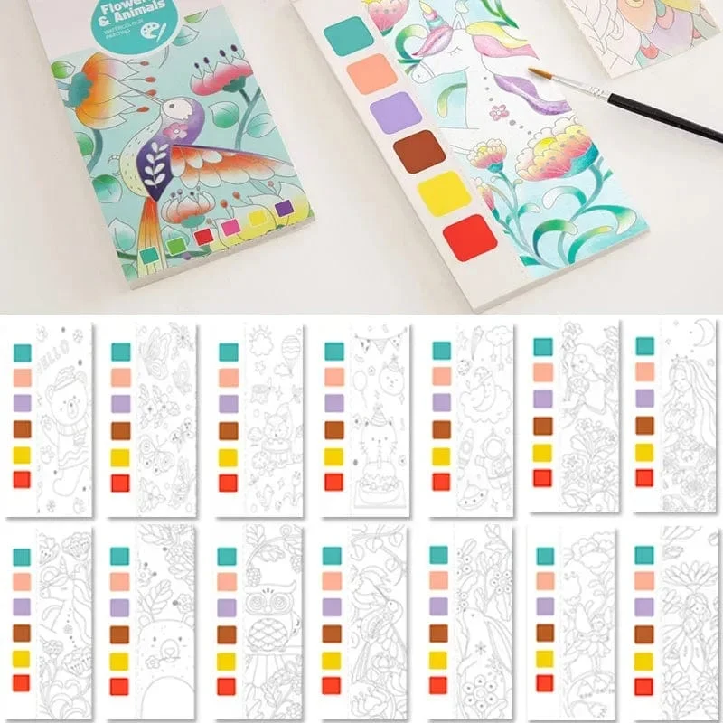 20 blätter Tragbare Kinder Aquarell Malerei Buch Malen mit Wasser Kinder Gouache Graffiti Bild Färbung Zeichnung Spielzeug Geschenke
