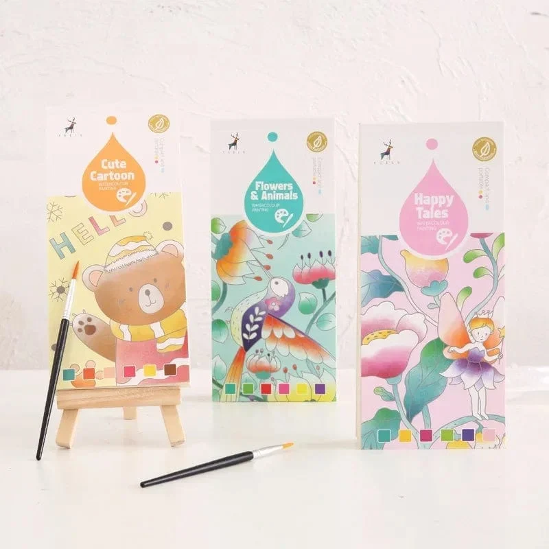 20 blätter Tragbare Kinder Aquarell Malerei Buch Malen mit Wasser Kinder Gouache Graffiti Bild Färbung Zeichnung Spielzeug Geschenke