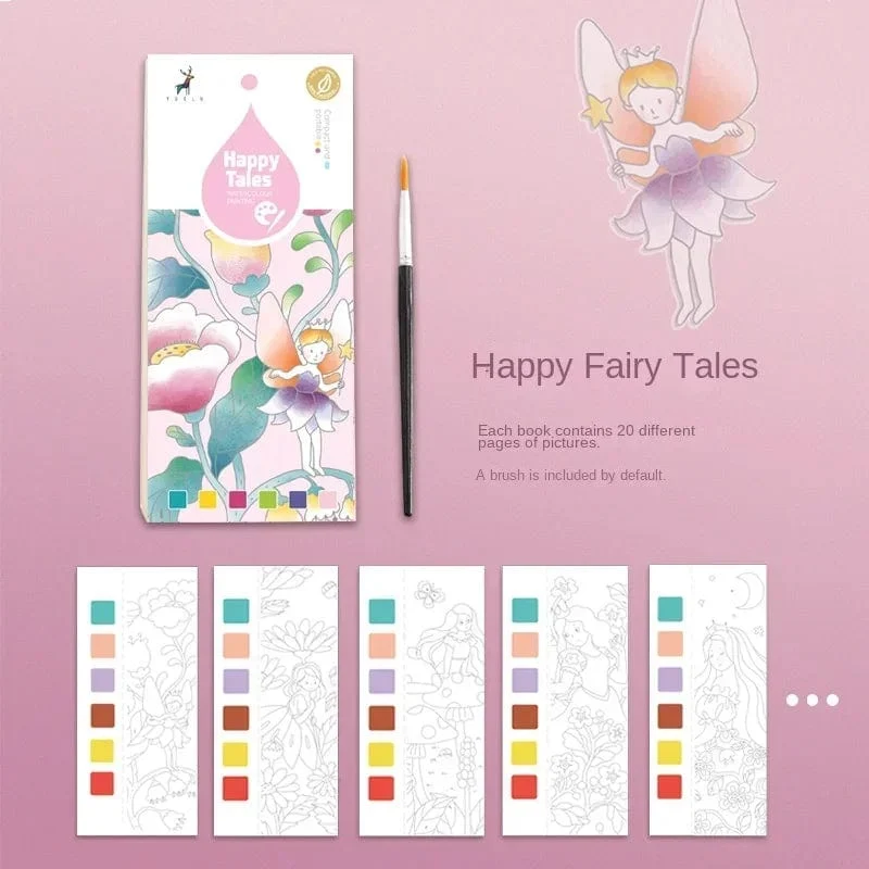 20 blätter Tragbare Kinder Aquarell Malerei Buch Malen mit Wasser Kinder Gouache Graffiti Bild Färbung Zeichnung Spielzeug Geschenke