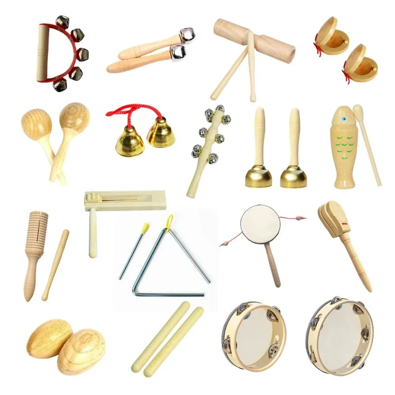 Kleinkinder Früherziehung Kastagnetten Sandhammer Tamburin Kindergarten Orff Schlaginstrument Musikspielzeug für Baby 1St