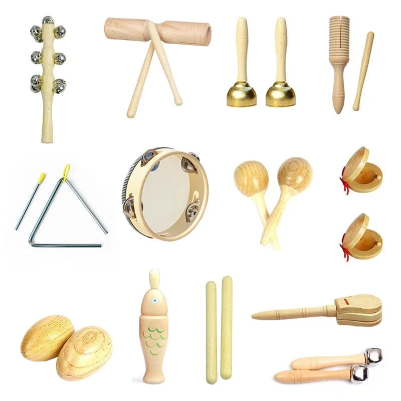 Kleinkinder Früherziehung Kastagnetten Sandhammer Tamburin Kindergarten Orff Schlaginstrument Musikspielzeug für Baby 1St