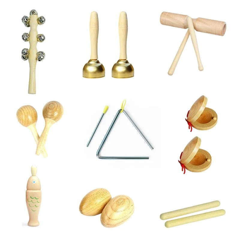 Kleinkinder Früherziehung Kastagnetten Sandhammer Tamburin Kindergarten Orff Schlaginstrument Musikspielzeug für Baby 1St