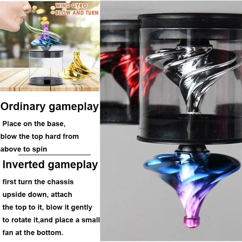 Pneumatische Gyro Dekompression Spielzeug Gyro Bunte Wind Blasen Rotierenden Gyro Pneumatische Kreisel Zappeln Spielzeug Für Kinder Geschenk