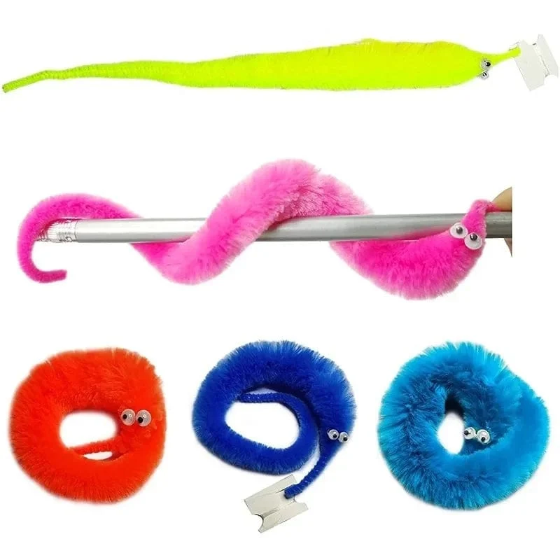 Lustiger Wurm, magische Requisiten, Spielzeug für Kinder, Kinder, Anfänger, wackeliger, verdrehter Wurm mit unsichtbarer Schnur, Partyspiele, Trickspielzeug
