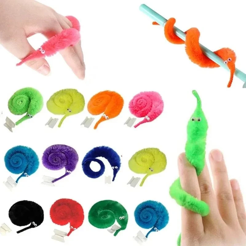 Lustiger Wurm, magische Requisiten, Spielzeug für Kinder, Kinder, Anfänger, wackeliger, verdrehter Wurm mit unsichtbarer Schnur, Partyspiele, Trickspielzeug