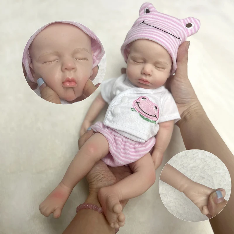 33cm bemalt feste Silikon LouLou Bebe Mädchen und Jungen lebensechte Puppen Muñecas Bebe Corpo De Silikon