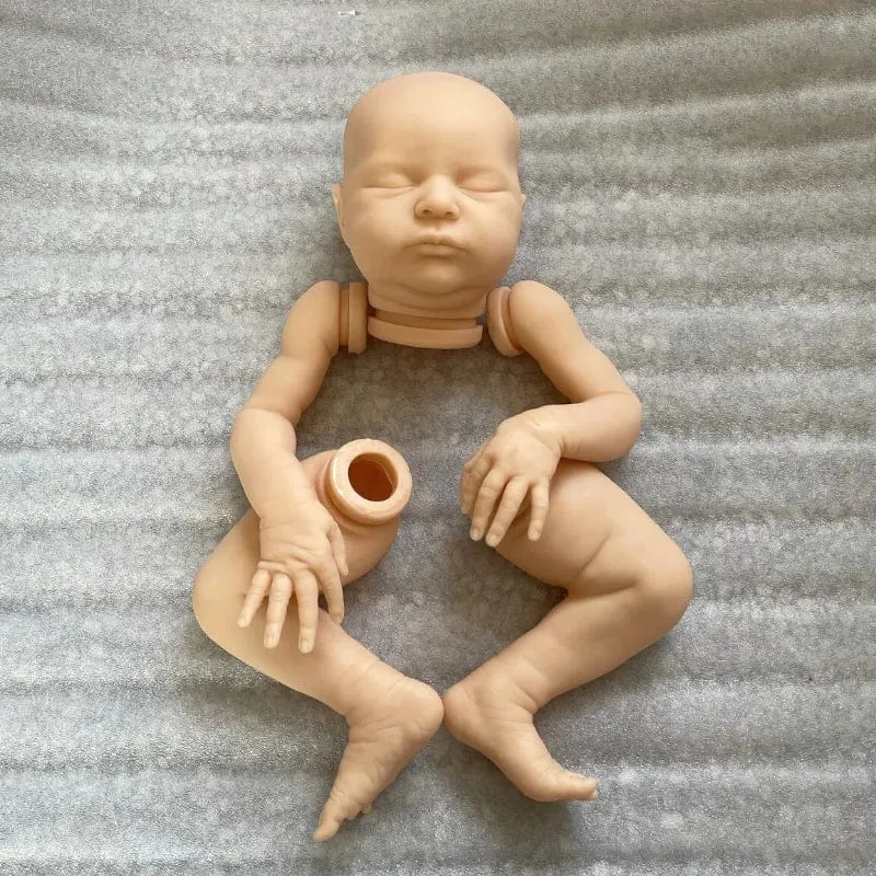 Neues 20.5 Zoll unlackiertes Reborn-Puppenset Laura mit Stoffkörper, unvollendetes Vinyl, Blanko-Reborn-Baby-Kits, Teile