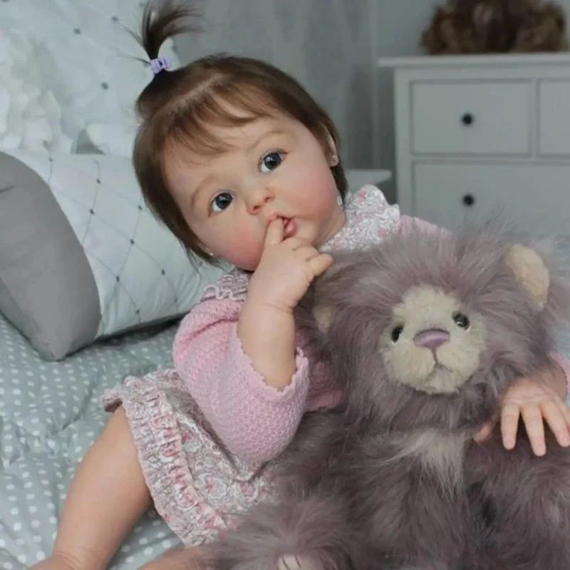 Zwei Versionen 50 cm/60 cm Baby 3D-Farbe Haut mit Vene Realistische Silikon Puppe Spielzeug Handgemachte Prinzessin Kleinkind Bebe Spielzeug