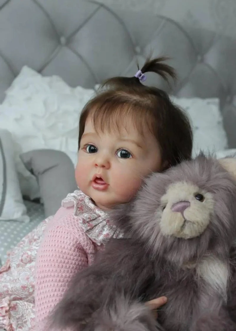 Zwei Versionen 50 cm/60 cm Baby 3D-Farbe Haut mit Vene Realistische Silikon Puppe Spielzeug Handgemachte Prinzessin Kleinkind Bebe Spielzeug