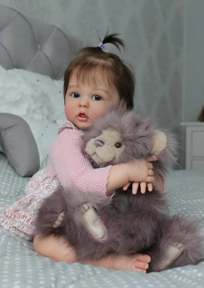 Zwei Versionen 50 cm/60 cm Baby 3D-Farbe Haut mit Vene Realistische Silikon Puppe Spielzeug Handgemachte Prinzessin Kleinkind Bebe Spielzeug